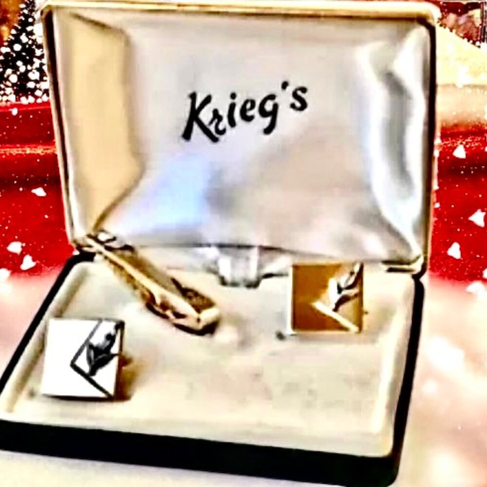 Shields Cuff Links + Tie Tack Pin Set